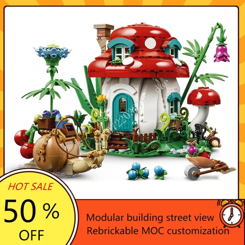 Kids Education Things - 964 Peças Casa Cogumelo Modular MOC