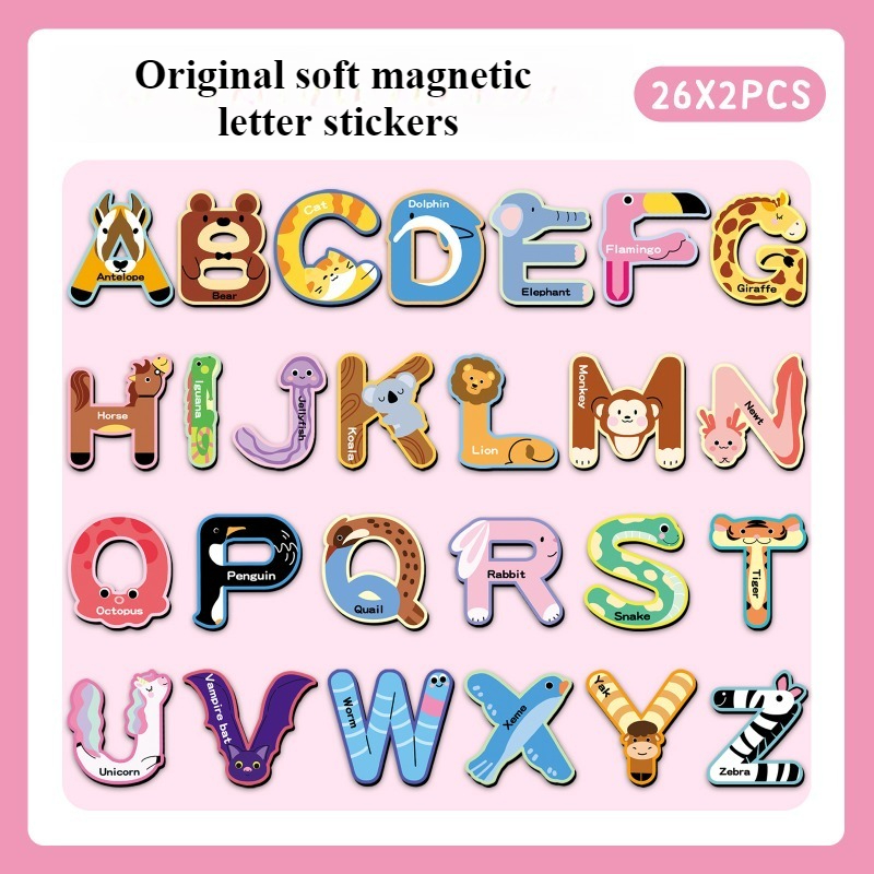 Abc Kids Early Education - 52 peças de adesivos magnéticos de