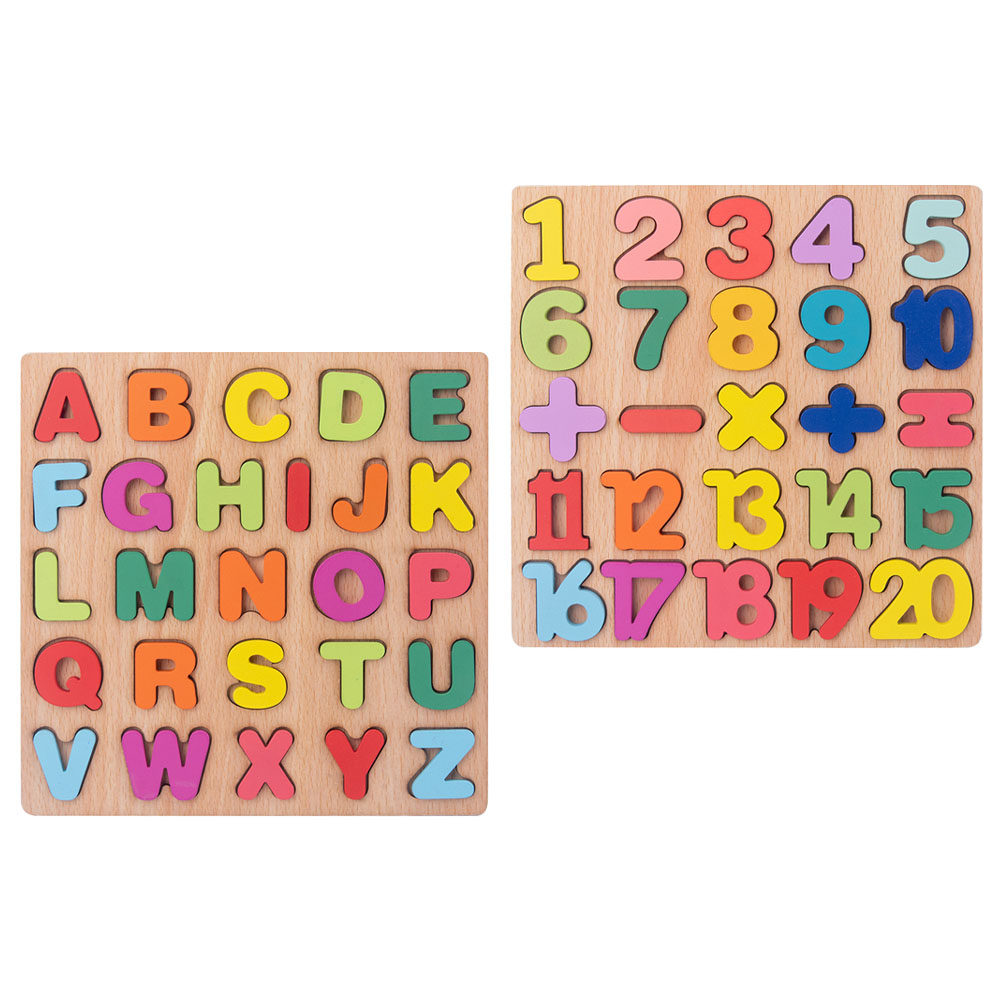 Abc Kids Early Education - 2 Conjuntos de Quebra-Cabeças Coloridos de
