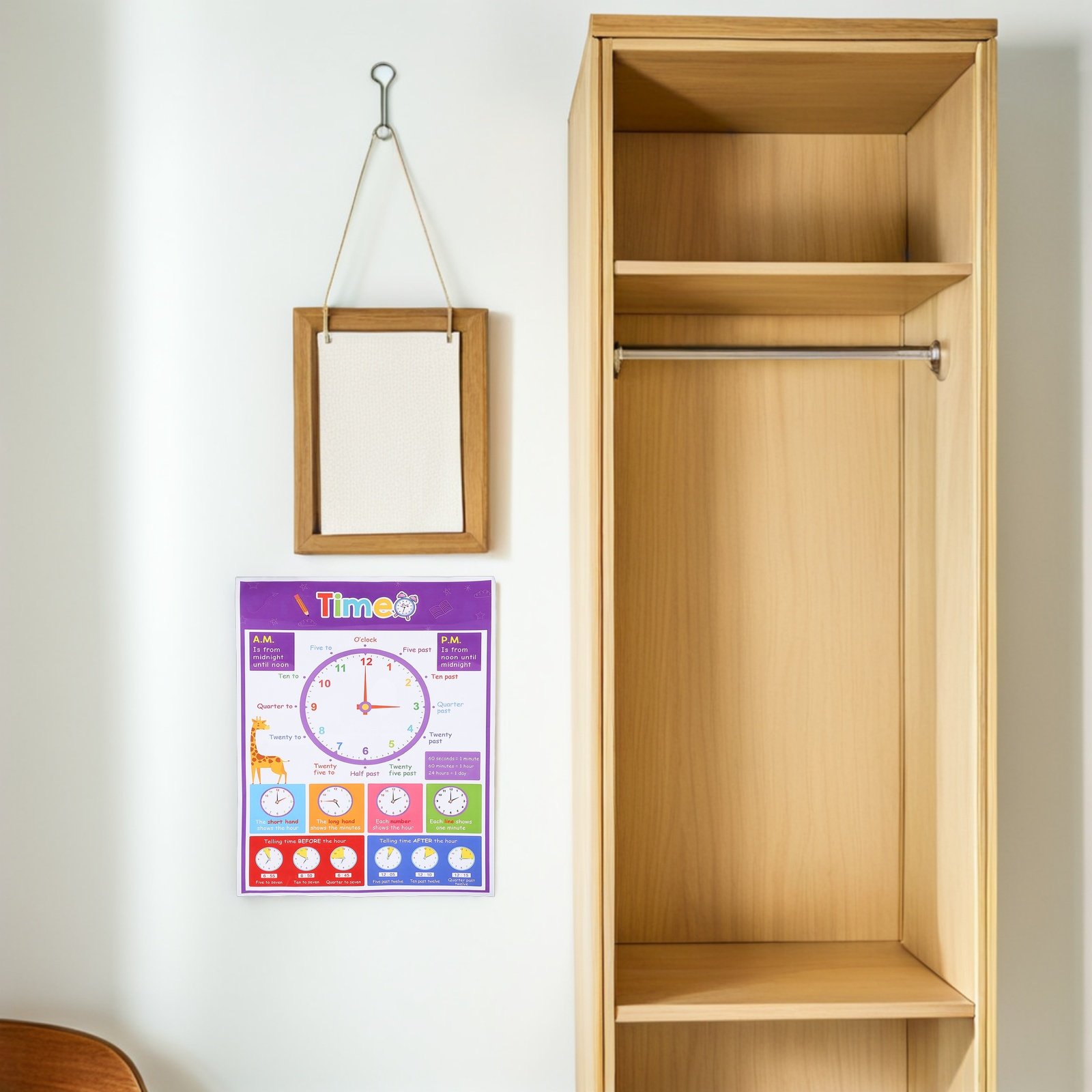 Pôster Educativo de Horas para - Kids Education Wallpaper avaliação e preço