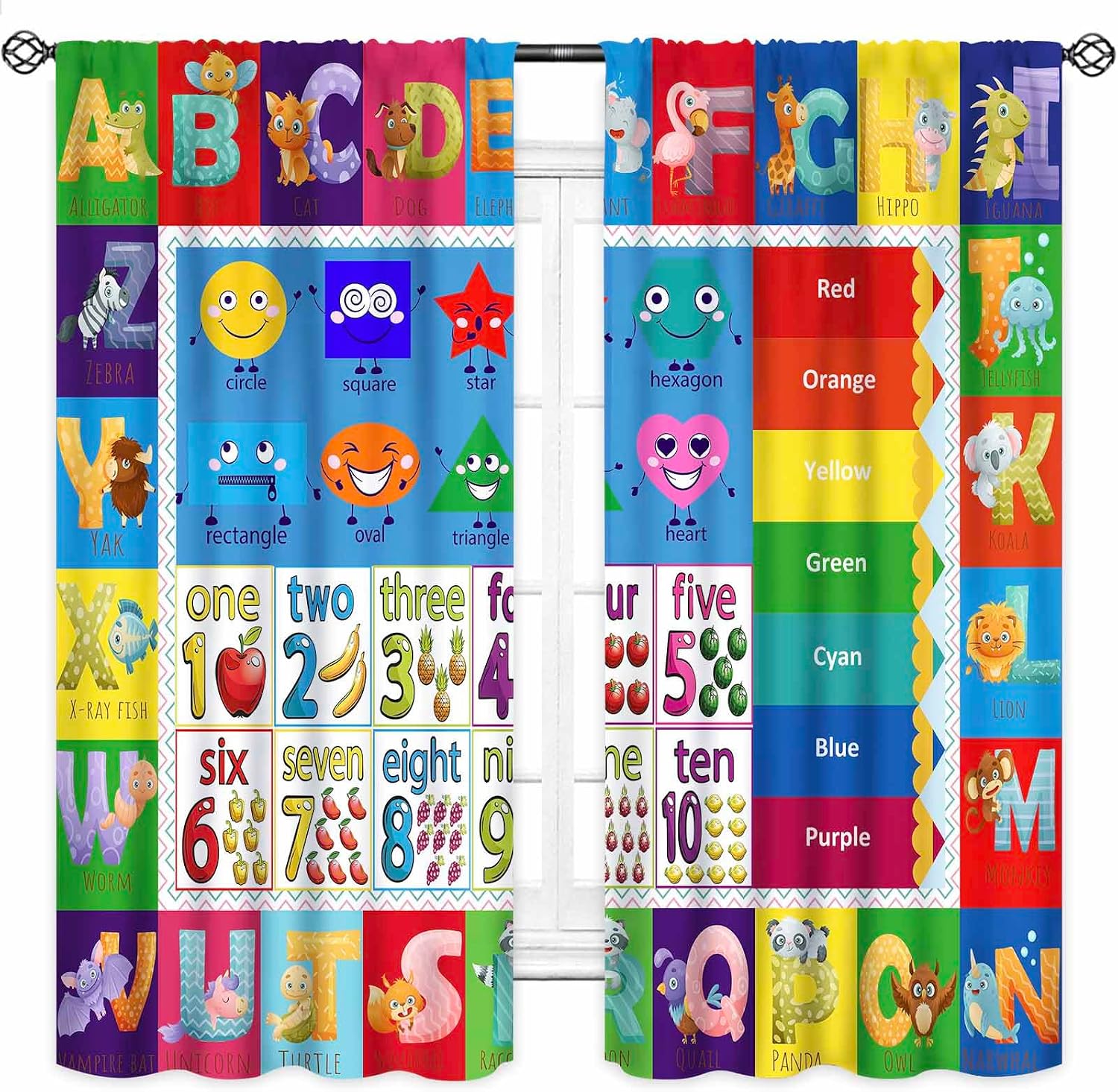 Cortinas ABC com Formas de Núm - Abc Kids Early Education avaliação e preço
