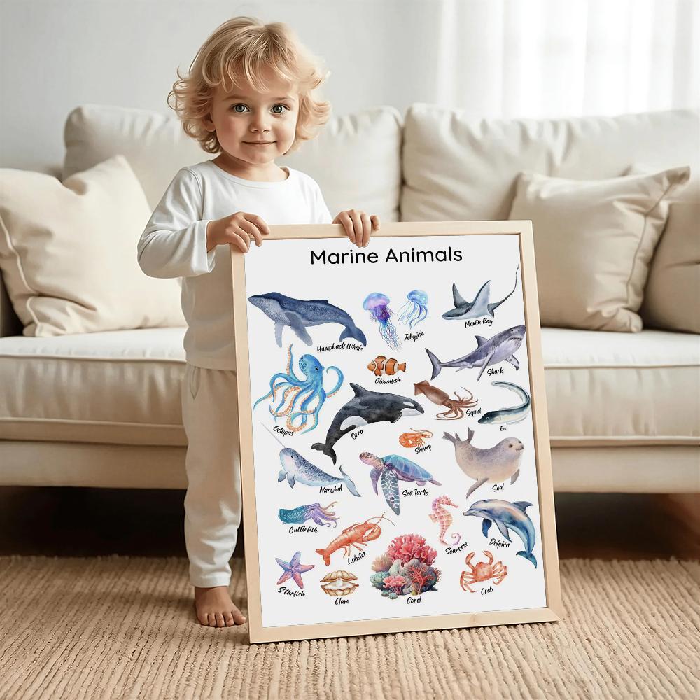 Pôster Educacional de Animais  - Kids Education Wallpaper avaliação e preço