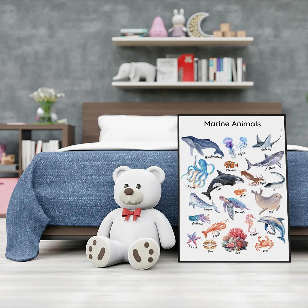 Pôster Educacional de Animais  - Kids Education Wallpaper avaliação e preço