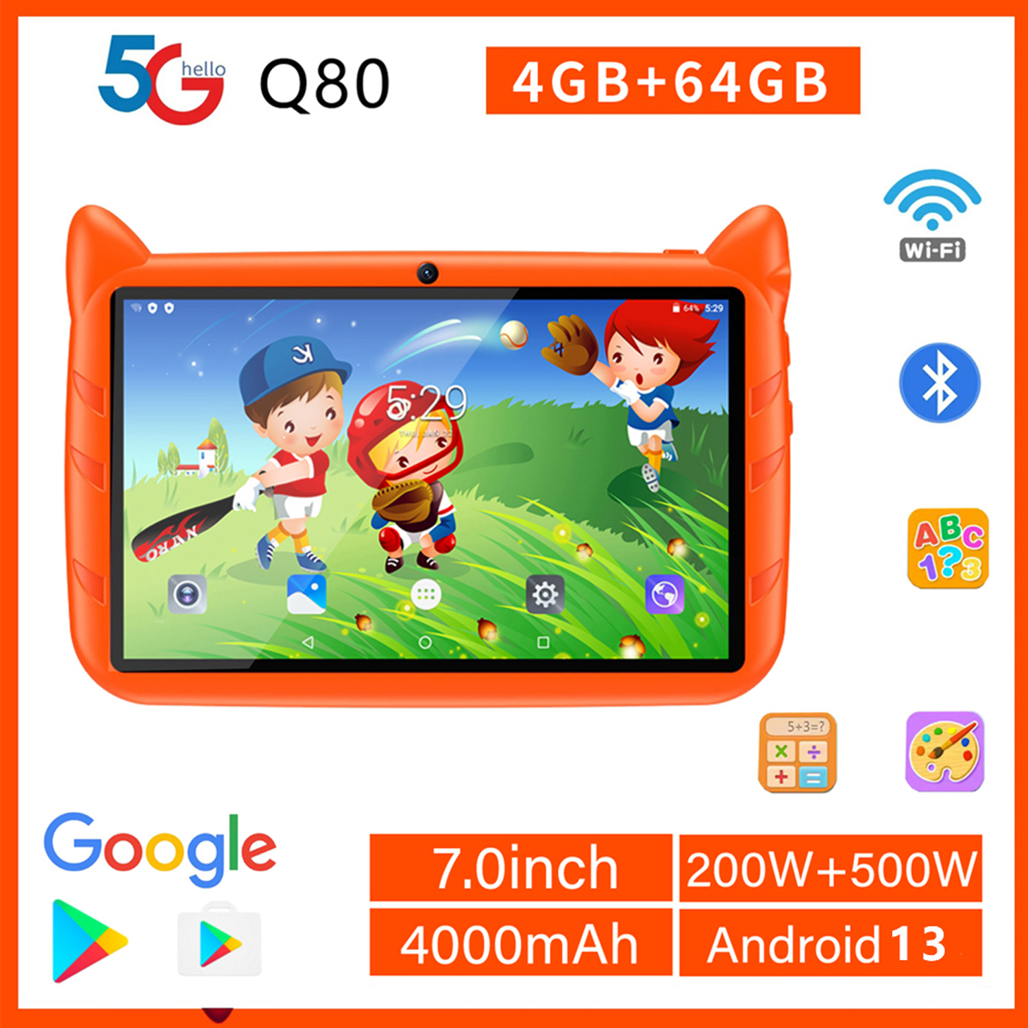 Novo 5g wifi crianças tablet 7 - Japanese Kids Education avaliação e preço