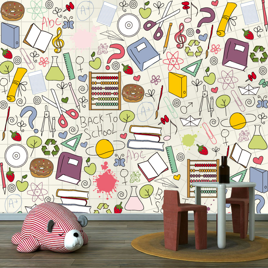 Papel de Parede Personalizado  - Kids Education Wallpaper avaliação e preço